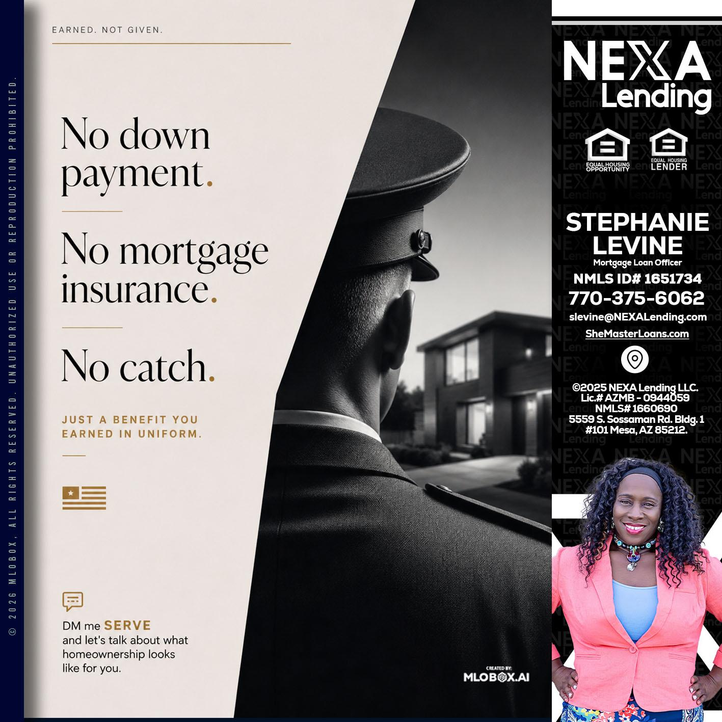 NO DOWN PAYMENT - Stephanie Levine -Mortgage Loan Officer