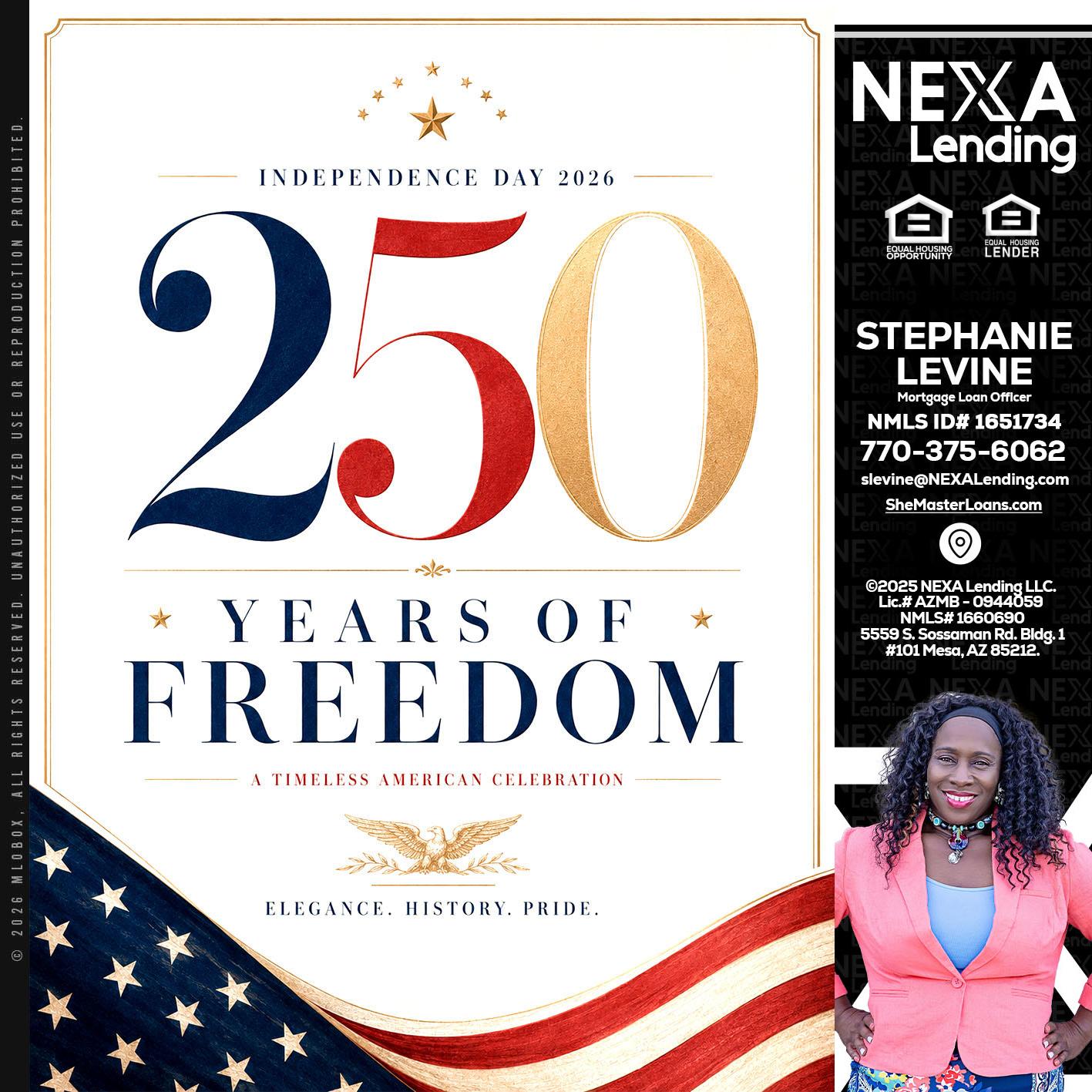 250 YEARS - Stephanie Levine -Mortgage Loan Officer