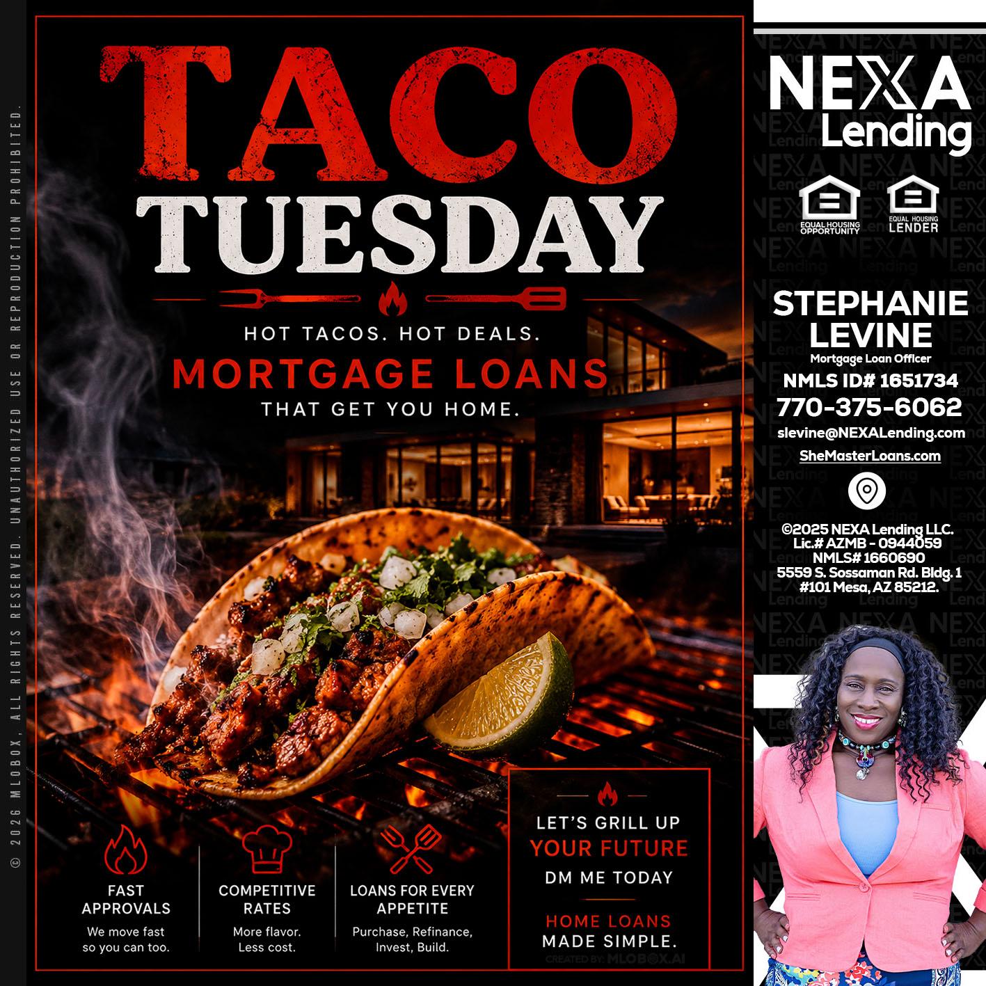 TACO TUESDAY - Stephanie Levine -Mortgage Loan Officer