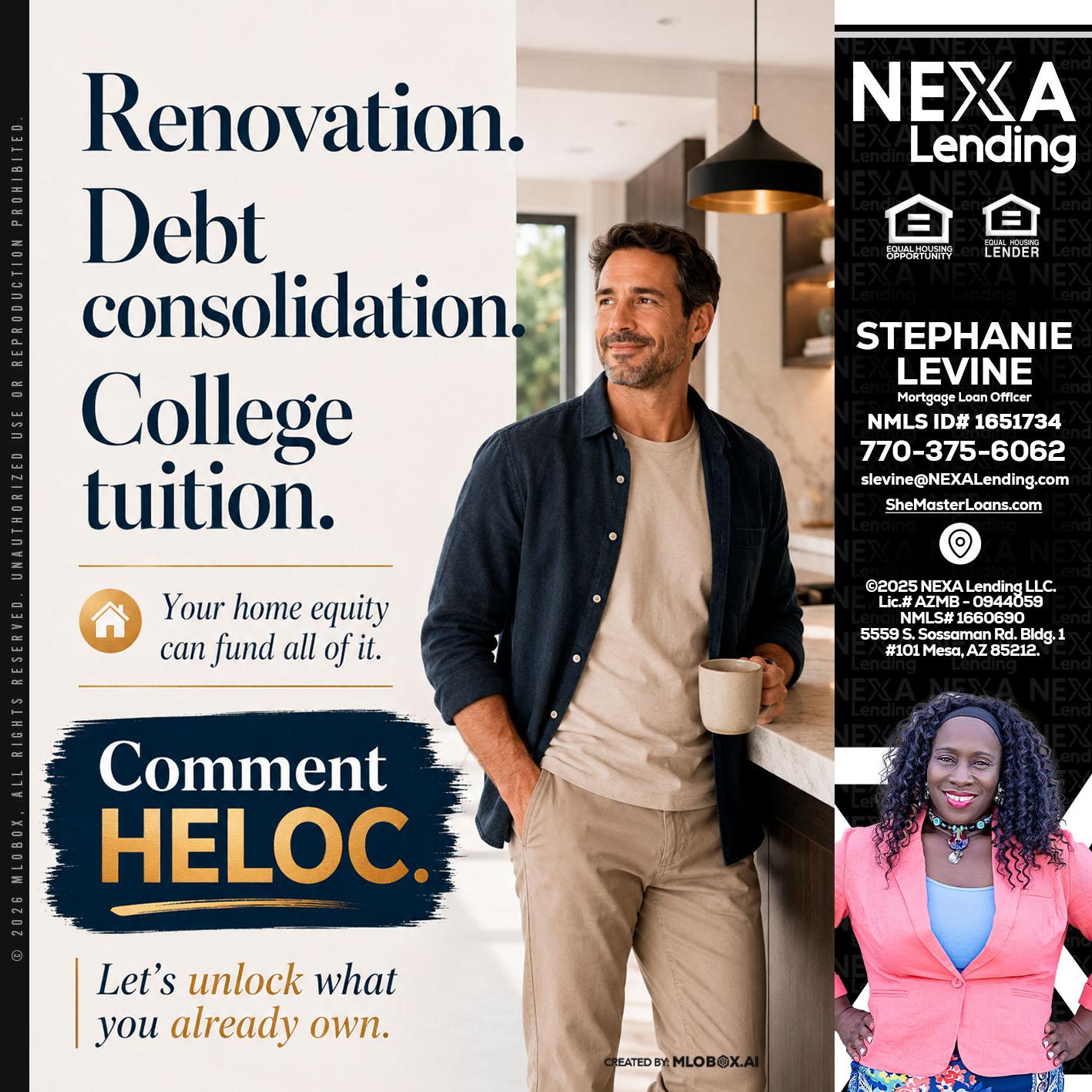 RENOVATION DEBT - Stephanie Levine -Mortgage Loan Officer