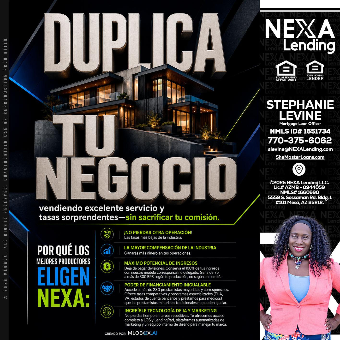 DUPLICA TU NEGOCIO - Stephanie Levine -Mortgage Loan Officer