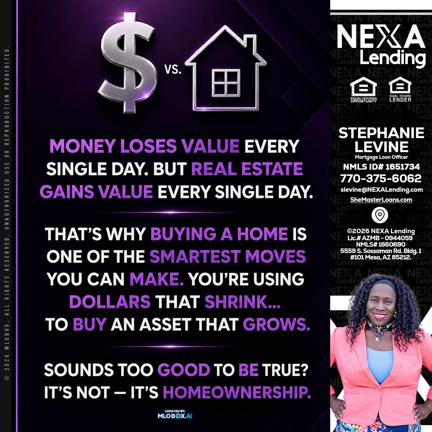 MONEY LOSES - Stephanie Levine -Mortgage Loan Officer