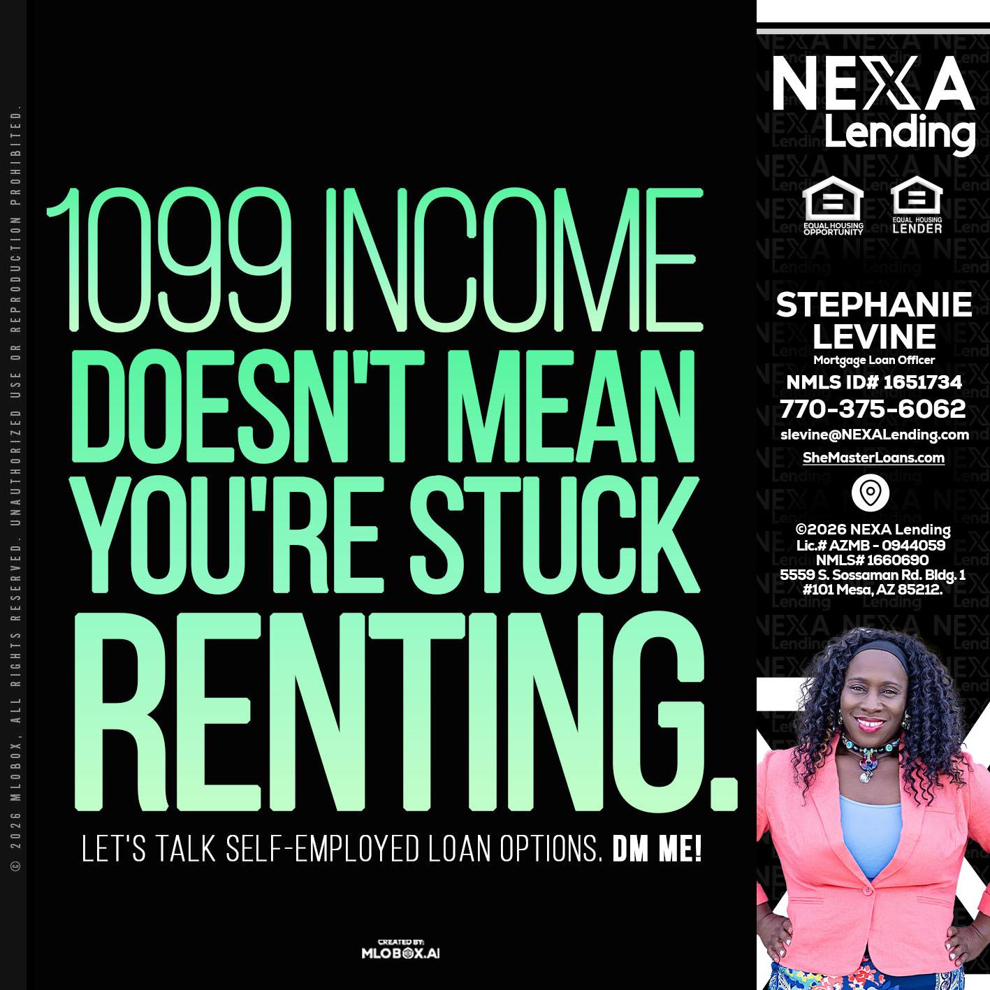 1099 income - Stephanie Levine -Mortgage Loan Officer