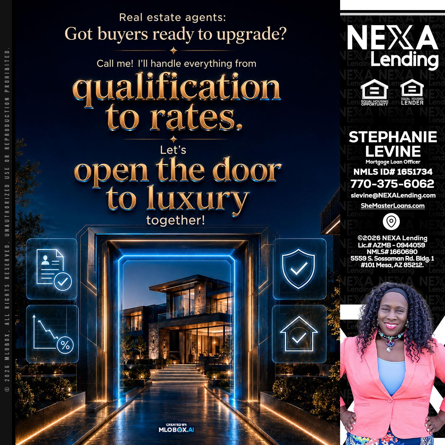 QUALIFICATION TO RATES - Stephanie Levine -Mortgage Loan Officer