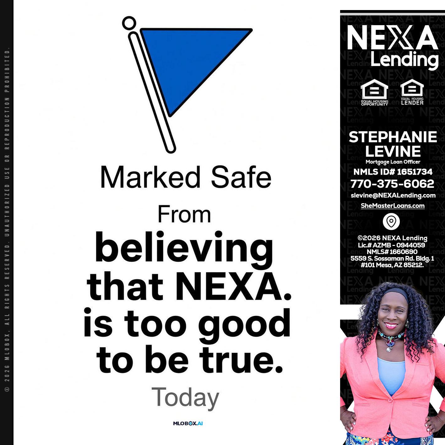 MARKED SAFE - Stephanie Levine -Mortgage Loan Officer