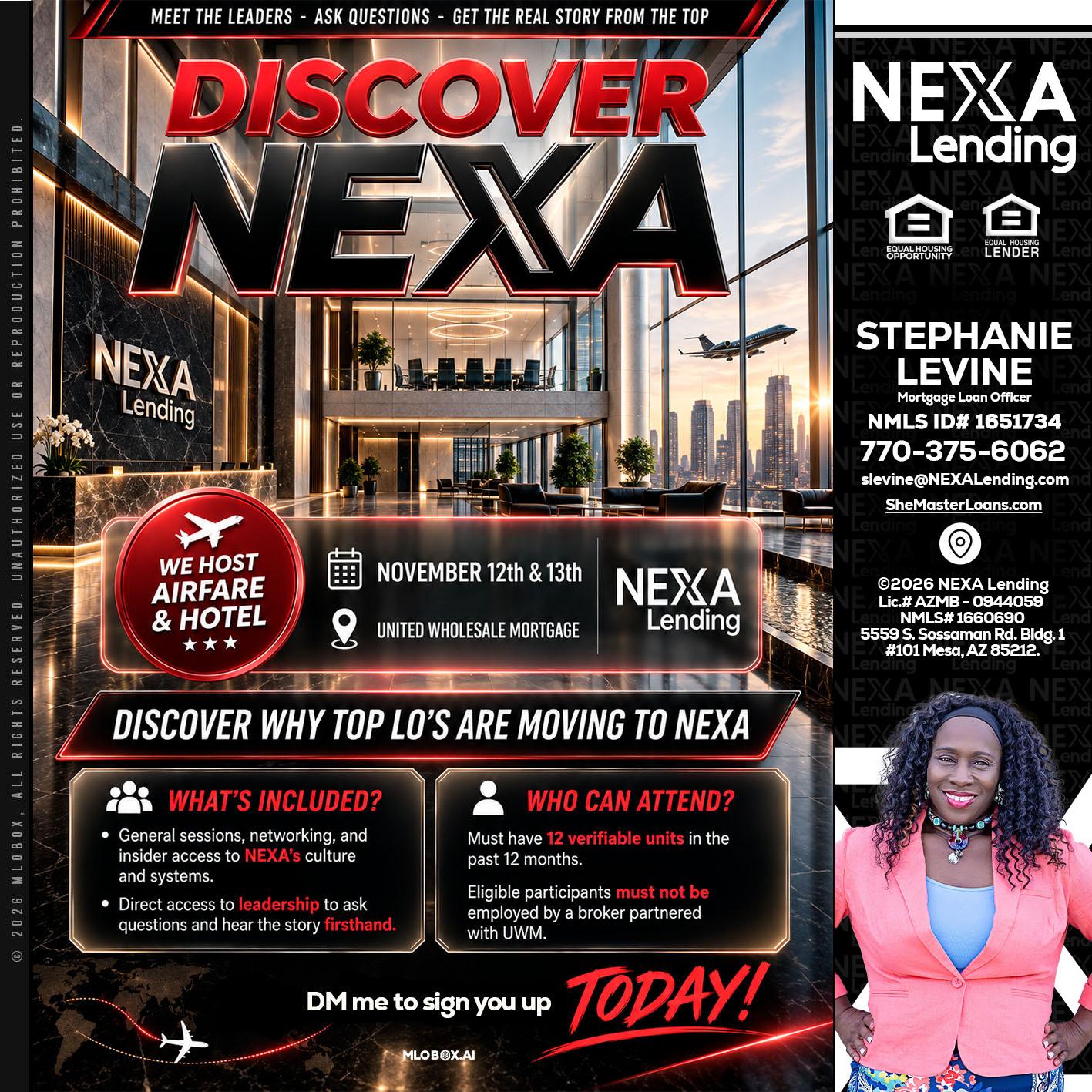 DISCOVER NEXA - Stephanie Levine -Mortgage Loan Officer